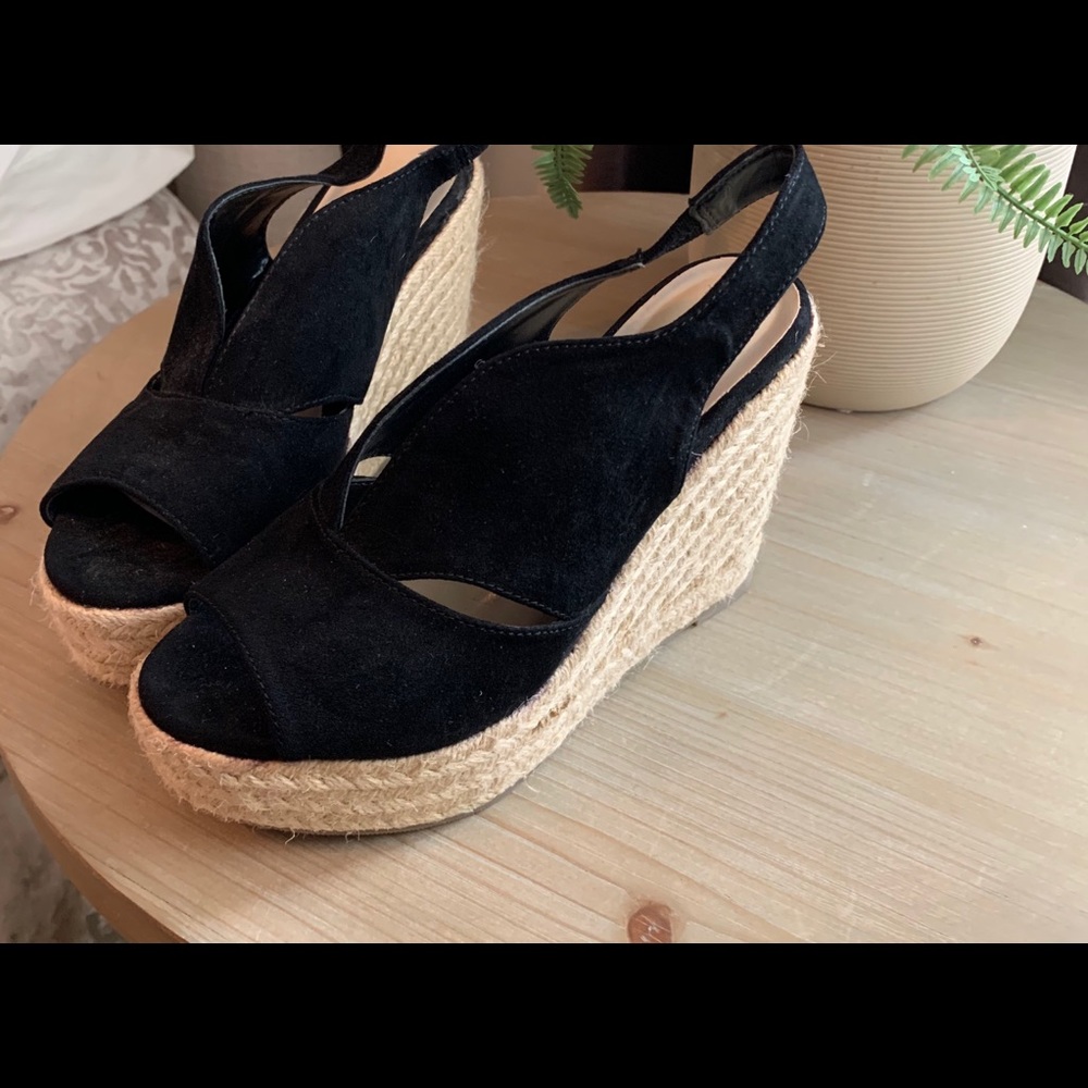 Athena Alexander black suede wedge